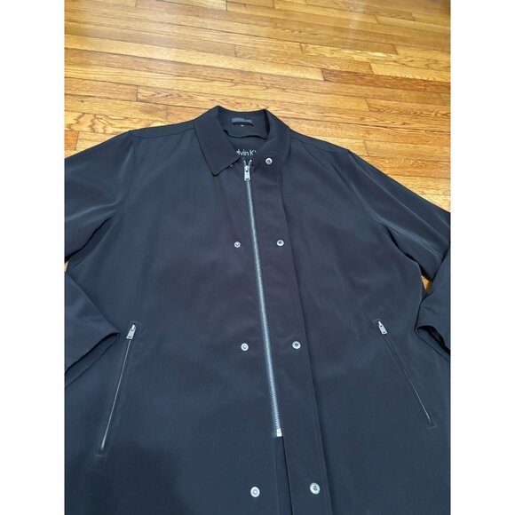 Calvin Klein Mens Dress Overcoat Size XL Black Full Zip w/ Removeable Wool Liner - Picture 4 of 10